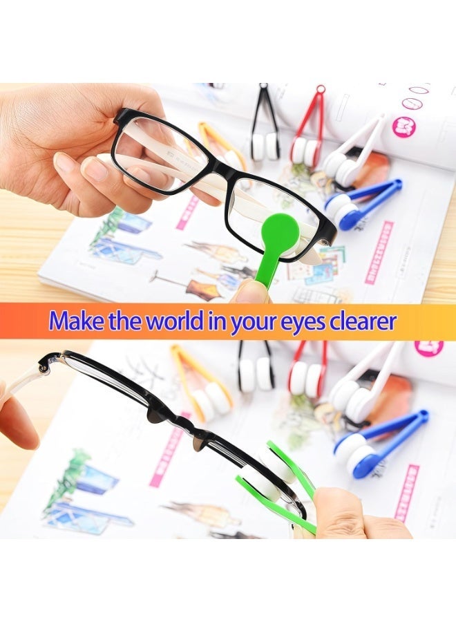 فرشاة تنظيف النظارات وأداة من الألياف الدقيقة (3 قطع) - منظف عدسات صغير الحجم للنظارات الشمسية ونظارات القراءة والنظارات الطبية - آمن ضد الخدوش - متعدد الألوان - Image 4